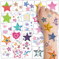 Glitter Stars Temporary Tattoos for Kids - 74 Individually Sheets | Waterproof & Easy Peel | Perfect for Kids Birthday Party Favors, School Rewards