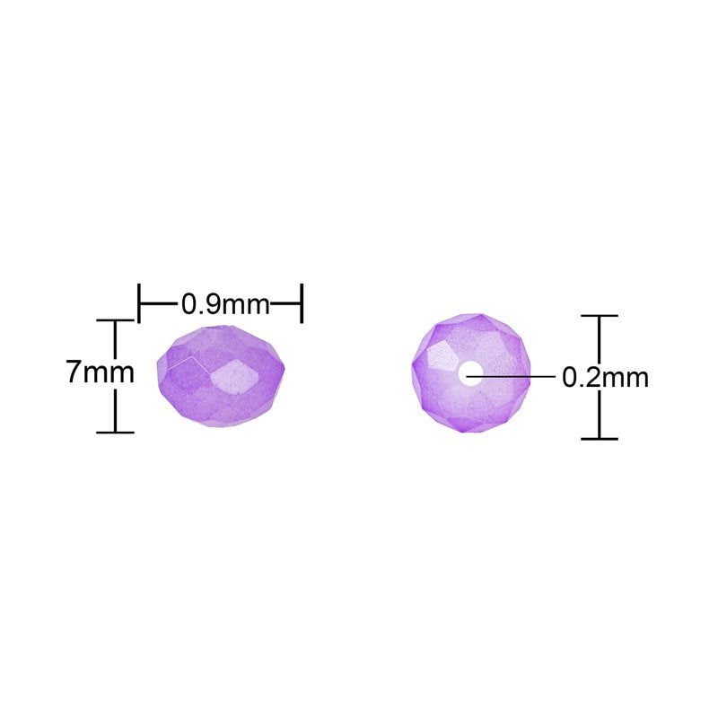 Glass Rondelle Beads 8mm - Purple Jewelry Making Supplies - 2-Strand 58 Pieces