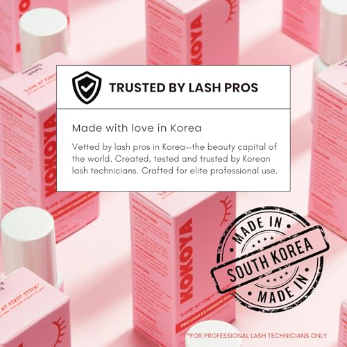 KOKOYA Beauty Lash Glue ? Professional Eyelash Extension Glue, Fast-Dry 0.5?1s Salon Pro Lash Glue, Strong Hold up to 8 Weeks, Black Lash Adhesive for Individual Lashes (2, 5 mL)