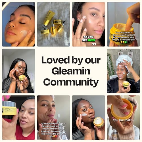 Gleamin Advanced Brightening Moisturizer - Facial Cream with Shea Butter, Vitamin C and Ceramides, Helps Improve the Look of Dark Spots, Uneven Tone & Deep Hydration, Fragrance Free - 1.7 fl oz