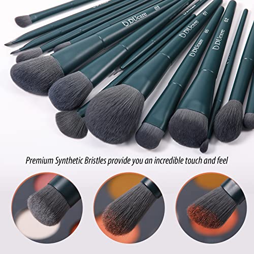 DUcare Makeup Brushes Set 17 Pcs with Brush Cleaning Mat and Makeup Sponge