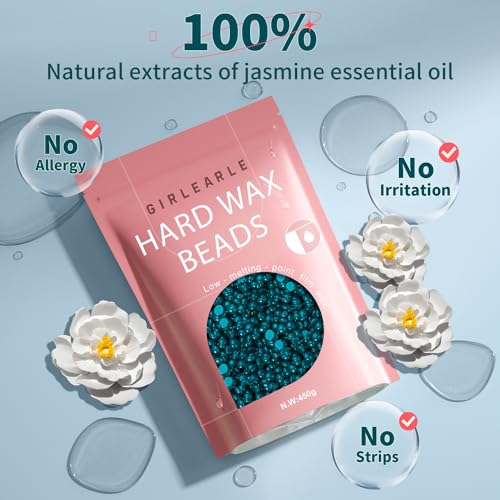 Ajoura 2 lb Rose Hard Wax Beads + 1 lb Aloe Hard Wax Beads for Hair Removal, All-purpose Wax Beans for Sensitive Skin, Large Area Coarse Hair Removal, Refill Bag for Brazilian Bikini, Face, Eyebrows