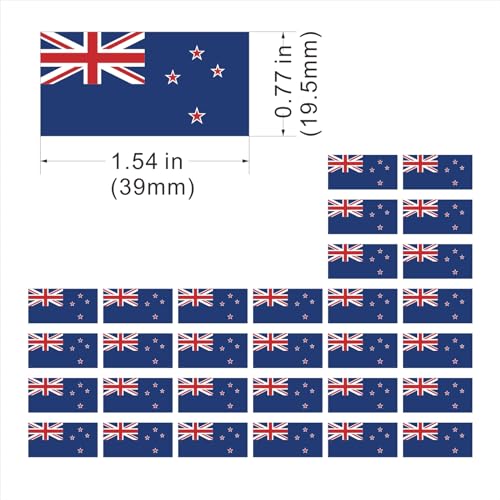 30 Sheets New Zealand Flag Temporary Tattoos Fans Face Tattoo Stickers for Adults Kids Group Activity Props