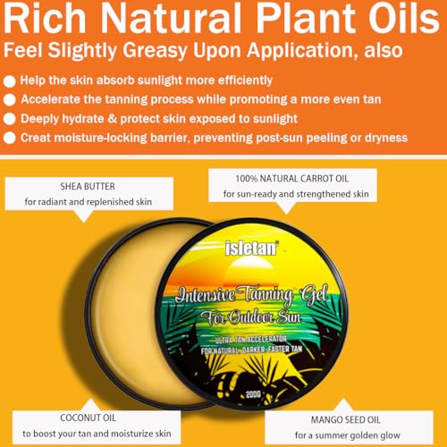 intensive tanning gel mango, tanning gel for outdoor sun, 200g