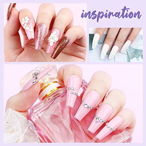 SAVILAND Acrylic Nail Kit with Drill for Beginners - 0.5oz Clear White Pink Acrylic Powder and Liquid Set Nail Brushes Professional Nails Kit Set Home DIY Extension Carving