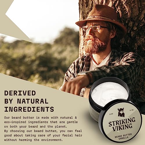 Striking Viking Pack of 2 Beard Balm (2oz) and Beard Butter (4oz) Vanilla Scent