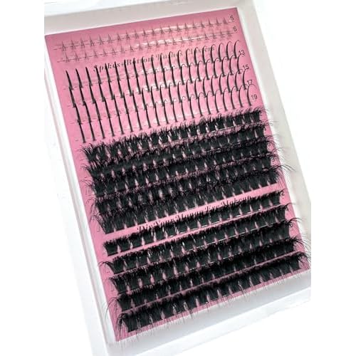 60D-200D Bottom & Spiky Lashes Clusters - Volume Individual Eyelash Extensions, DIY Fairy/Manga Style Spike Lashes for Dramatic Eye Makeup, Waterproof & Reusable (100D120D, dd Curl)