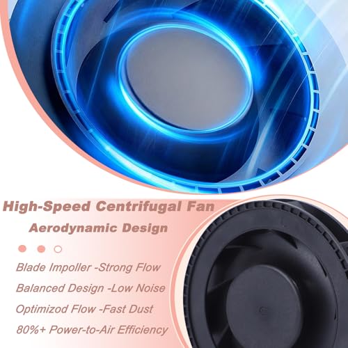 Professional Pedicure Nail Fan Vacuum Dust Cleaner Collector Quiet Nail Tech Adjustable Speed with LED Display Low Noise Strong Suction Detachable Easy to Clean for Manicure Salon & Home Use