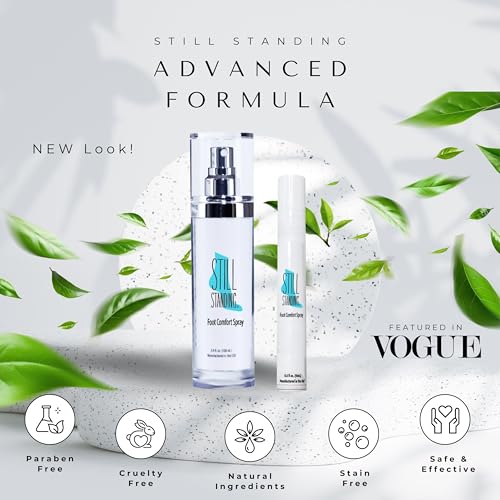 Still Standing Advance Formula Leakproof Total Comfort Set Made in USA, Cooling Menthol Foot Spray for High Heel Relief, Prevents Foot Discomfort, Footwear, Flats, Sneakers, Alternative to Inserts