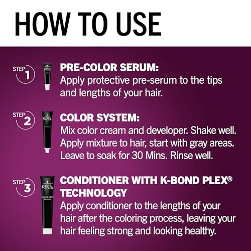 Schwarzkopf Keratin Permanent Hair Dye Cream, 6.33 Light Gold Brown, Professional Quality Color for Up to 100% Gray Coverage, Bond Enforcing System