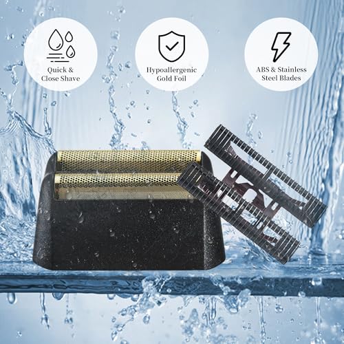1 Pack Professional 5-Star Series Finale Shaver Replacement Foil & Shaving Bar Assembly Compatible with Wahl Shaver Models 7031-100,7043-100 Ultra Close Shaving Replacement Cartridges, Gold (Red)