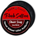 Charcoal Shave soap | Redwood & Saffron | Mens Natural solid shaving cream | Moisturizing | Oat Protein || Made in Canada - Muslim Cosmetics - Black Saffron (2oz TIN)