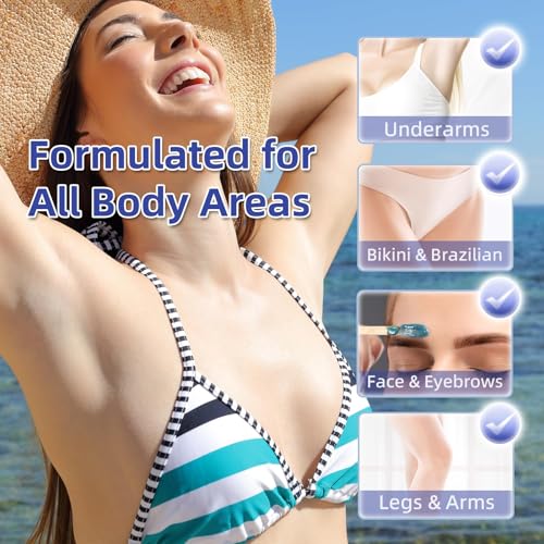 Hard Wax Beads, Coarse Hair Formula Wax Beans for Hair Removal Sensitive Skin, For Body, Facial, Brazilian Bikini, Legs at Home Wax Refill for Women Men,1.1 lb & 30g Care Cream & 12 Applicator Sticks