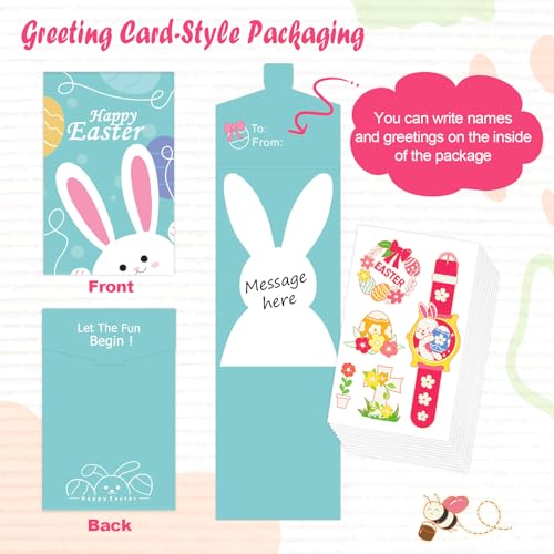 Partywind Glow Easter Basket Stuffers for Kids, 120+ Styles Temporary Tattoos for Kids Spring Party Decorations Supplies Favors, Easter Egg Hunt Games Activities Goodie Bag Stuffers