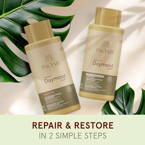 INOAR DayMoist Conditioner with Argan Oil Complex for Deep Conditioning & Repair, 16.9 Fl Oz