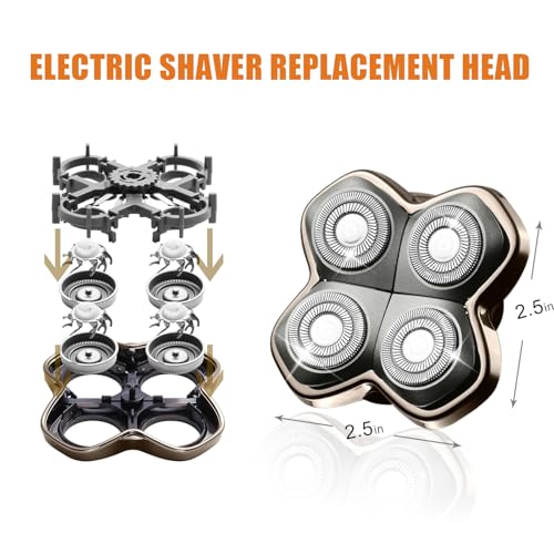 Replacement Blade Shaver PRO 2 Head for Electric Shaver Compatible with Skull Pitbull, Butterfly Kiss PRO & Palm Shavers (3Pack)