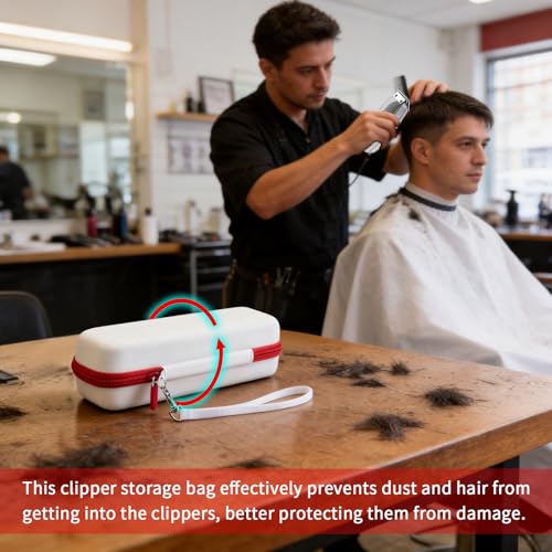 Travel Case for Andis Professional T-Outliner Beard & Hair Trimmer Fit Model GTO 04780/04710/04603/04775,Mens Hair Cutting Supplies Organizer Holder with Mesh Pocket for Accessories- Bag Only
