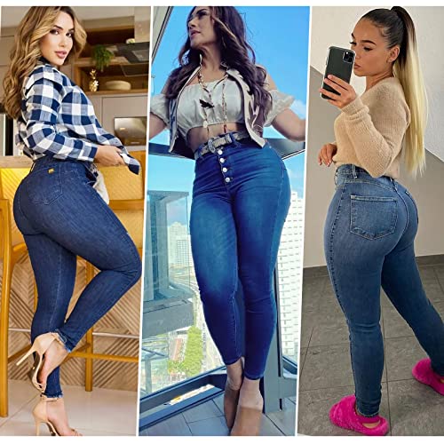 BISUAL Womens High Waisted Butt Lifting Jeans Distressed Stretch Skinny Sexy Colombian Jeans for Women
