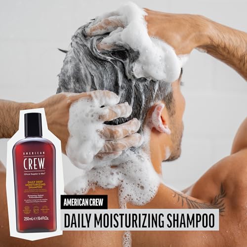 American Crew Shampoo for Men, Daily Deep Moisturizer, Naturally Derived, Vegan Formula, Citrus Mint Fragrance, 3.3 Fl Oz