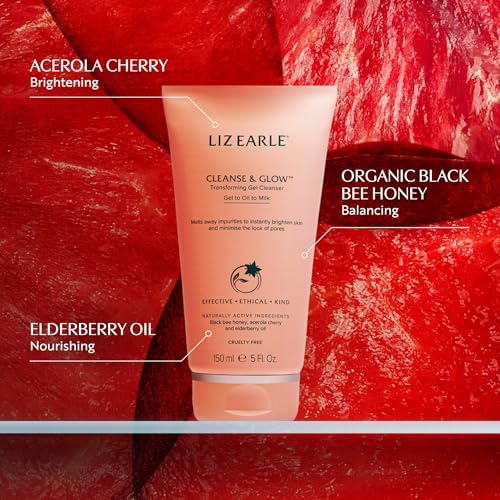 Liz Earle Cleanse & Glow Transforming Gel Cleanser - Gentle Cleanser Face Wash & Makeup Remover - Helps Minimize the Appearance of Pores and Reveals Luminous, Glowing Skin (150ml)
