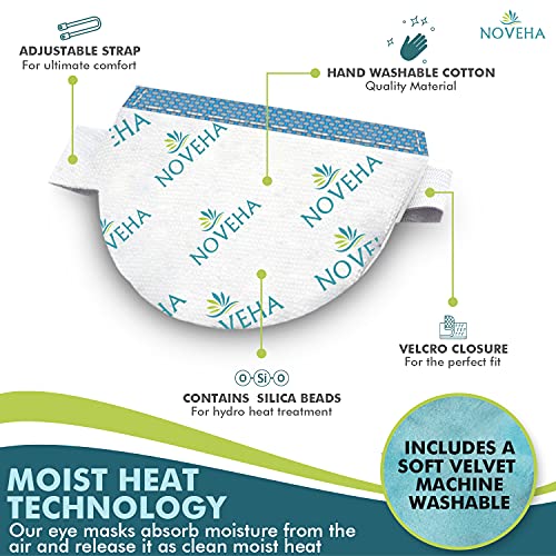 NOVEHA Express Warm Compress Individual Eye Mask | Moist Hot Technology for Sensitive Dry Eyes - Relieves Stye & Pink Eye - Reusable Heat Water Treatment for Irritated Eyes and Eyelid Lumps
