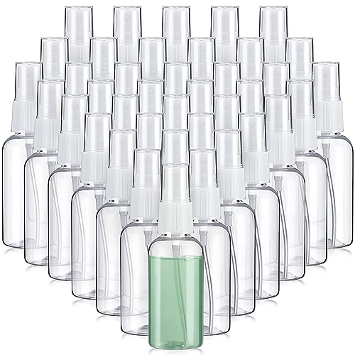 Uiifan 100 Pcs Mini Clear Spray Bottles 1 oz Small Empty Plastic Fine Mist Spray Bottles with Small Funnels for Essential Oils Travel Alcohol Perfumes