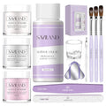 SAVILAND Acrylic Nail Kit Starter Set: Acrylic Nail Kit for Beginners with Everything White Pink Clear Acrylics Powder and Liquid Set #8/10/14 Nail Brush Forms Manicure Tools Home Nail Salon DIY