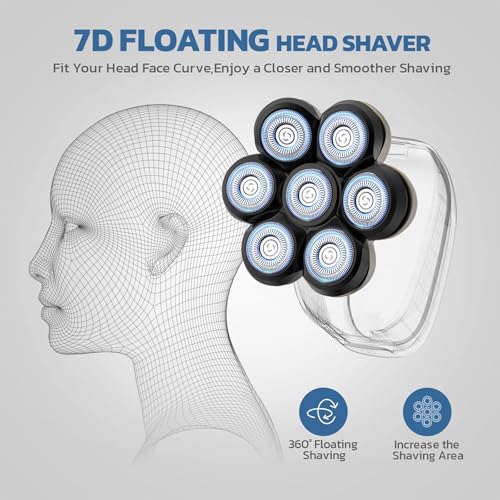 7 Blades Head Shaver Replacement Heads, Shaver Blade Heads Replacement for Electric Razor for Men