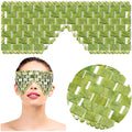 SATINIOR Jade Stone Eye Mask Hot or Cold Using Jade Mask Green Facial Sleeping Relief Eye Cover for Women Men Soothing, Cooling and Relieving