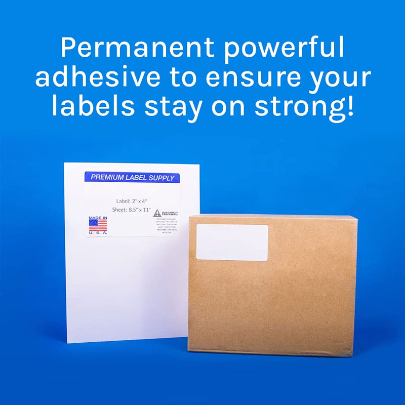 Premium Label Supply White Address Labels - 2x4 Inches, Printable, 250+ Sheets