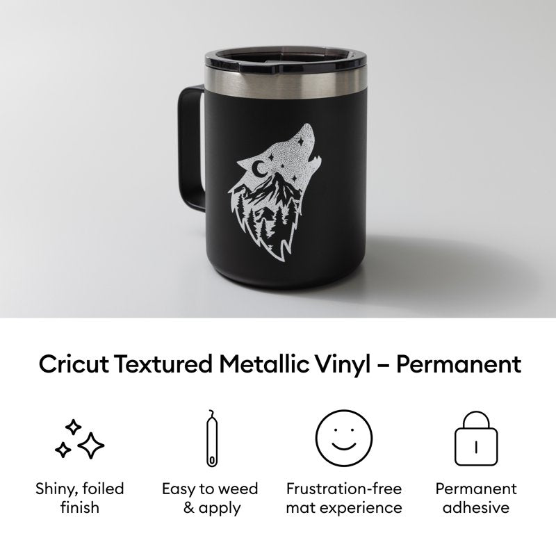 Permanent Metallic Vinyl Sampler for Cricut Machines - Textured Dark Metals