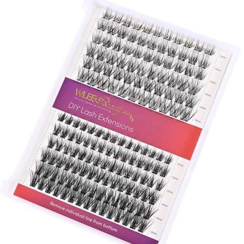 Lash Clusters DIY Eyelash Extensions, 156PCS Individual Lashes D Curl Clusters Eyelash Extensions (LC85, 2 Styles Mix 10-16mm)