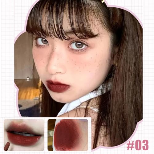 4PCS Bear Matte Velvet Lipstick, Waterproof Long Lasting Lip Gloss Lip Stain, Non Stick Cup Easy Coloring Liquid Lipstick,Moisturizing Velvet Face Lip Mud