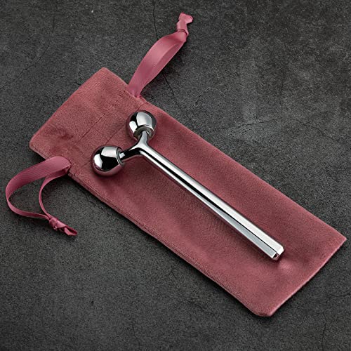 Tekson Faical Roller Massager and 3PCS Eye Roller Cream, 3D Metal Face Massage Tool for Reduce Puffines