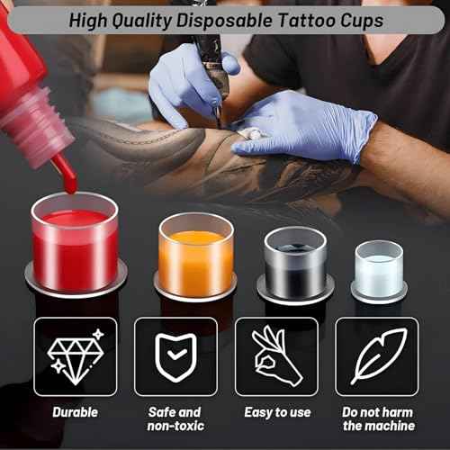 Ink Caps Cups, Urknall 1000pcs Ink Caps with Base #17mm Large Tattoo Ink Cups Tattoo Caps for Ink Tattoo Ink Cups Pigment Cups Tattoo Plastic Cap(#17MM)