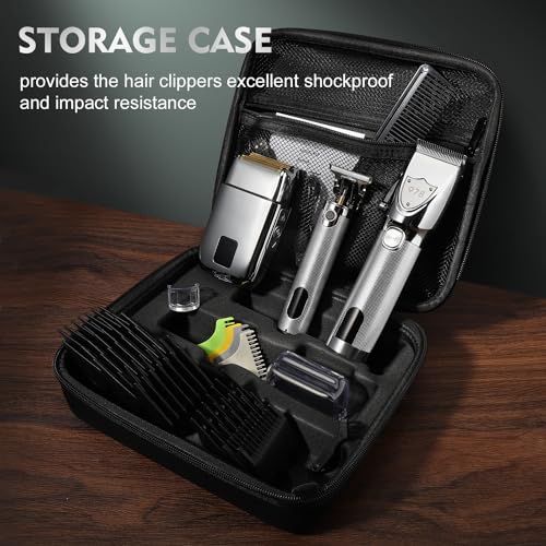 Professional Hair Clippers Set for Men, Electric Foil Shavers for Men, Barber Kit Clipper and Trimmer Set with Travel Case