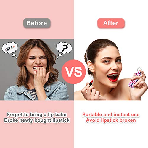 Frienda 12 Pieces Lipstick Holder Keychain - Neoprene Lip Balm Sleeve with Metal Ring, for Travel, Birthday Gifts & Lanyards