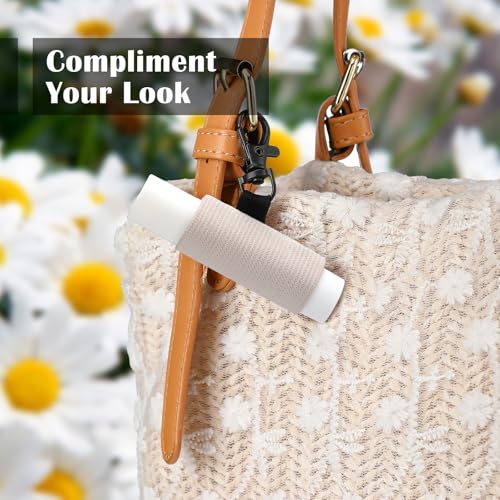 Sureio 10 Pack Lip Balm Holder Keychain Compact Clip On lipstick Lip Gloss Holder Keychain Elastic lipstick Sleeve Clip(Earth Tones)