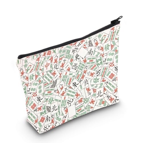 WZMPA Mahjong Luck Cosmetic Bag Mahjongs Inspired Gift Mah-jong Zipper Pouch Bag Mahjongs Merchandise (Mahjong)