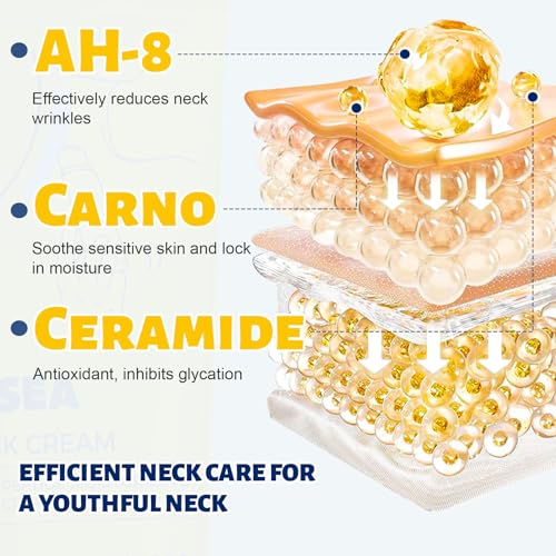 Neck Firming Cream with Roller, Anti-Aging, Smooths Neck Wrinkles, Improves Crepey Skin, Lifts & Firms Neck Skin, Tightening & Hydrating, Collagen, Multi Peptide, Hyaluronic Acid, 2 Pack