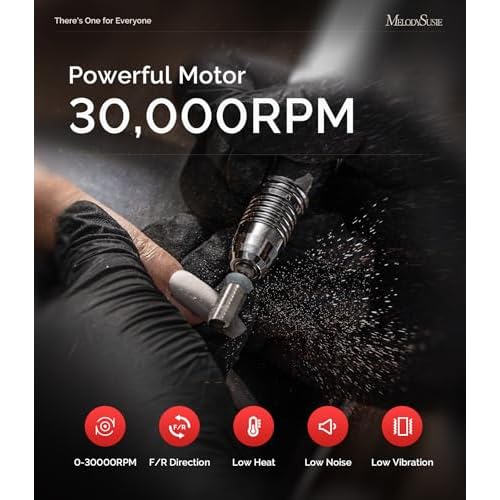 MelodySusie Multifunctional Desktop Nail Drill with Foot Pedal, SC320I 30000RPM E-File with Bit Holders & Elegant Design for Manicure Trimming, Shaping & Gel Removal, Ideal for Nail Artists & Home Use
