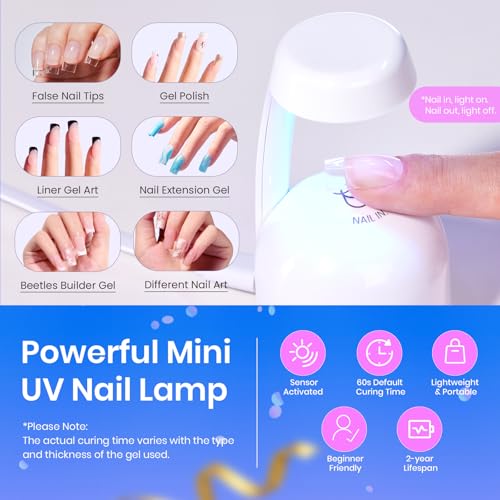 Beetles Tipex Gel Nail Kit Short Square Instant Apex Nail Tips & Beetles 15ml Nail Dehydrator and Primer