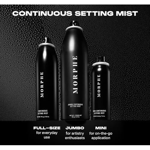Morphe Continuous Setting Mist - Micro-Fine Makeup Setting Spray with a Natural Radiant Finish - Helps Makeup Resist Caking or Fading & Increases Wear of Foundation (3 Count, 2.8 fl oz)