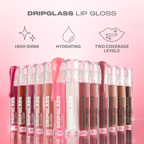 MORPHE Dripglass High Shine Lip Gloss - Semi-Sheer or Full Coverage Lip Color with Glass-Like Shine and Nonsticky Finish - Infused With Squalane & Vitamin E - Pink Mirror (0.13 Fl Oz)
