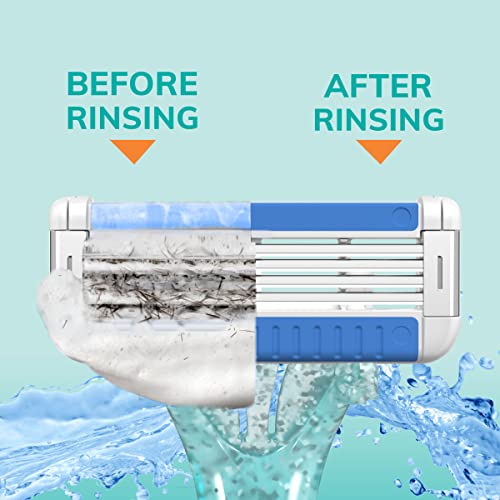 BIC EasyRinse Anti-Clogging Women's Disposable Razors for a Smoother Shave With Less Irritation*, Shaving Razors With 4 Blades, 6 Count