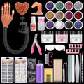 LIONVISON Practice Hand for Acrylic Nails,Flexible Practice Hands Fingers with Nail Kit,Acrylic Powder Brush Nail Art Decoration Tools for Professional Beginners