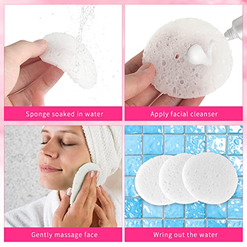 DOSTATNI Esthetician Supplies for Facials set 15 Pieces Esthetic Sponges 4 Facial Brushes Headbands Bowls Supplies, Pink,White