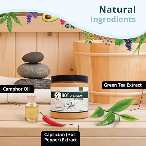 Zatural Hot Cream Relaxing Muscle Rub Gel Sweat Body Wrap Cream Skin Tightening Lotion Workout Enhancer Tighting Warming Massage Slimming, Sweat Gel (8 oz)