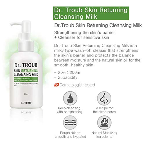 Dr. Troub Skin Returning Cleansing Milk Mild Deep 6.7oz K-beauty