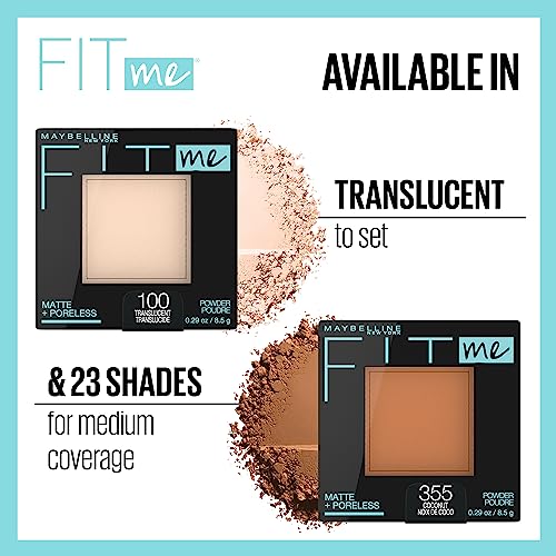 Maybelline New York Fit Me Matte Plus Poreless Powder, Buff Beige
